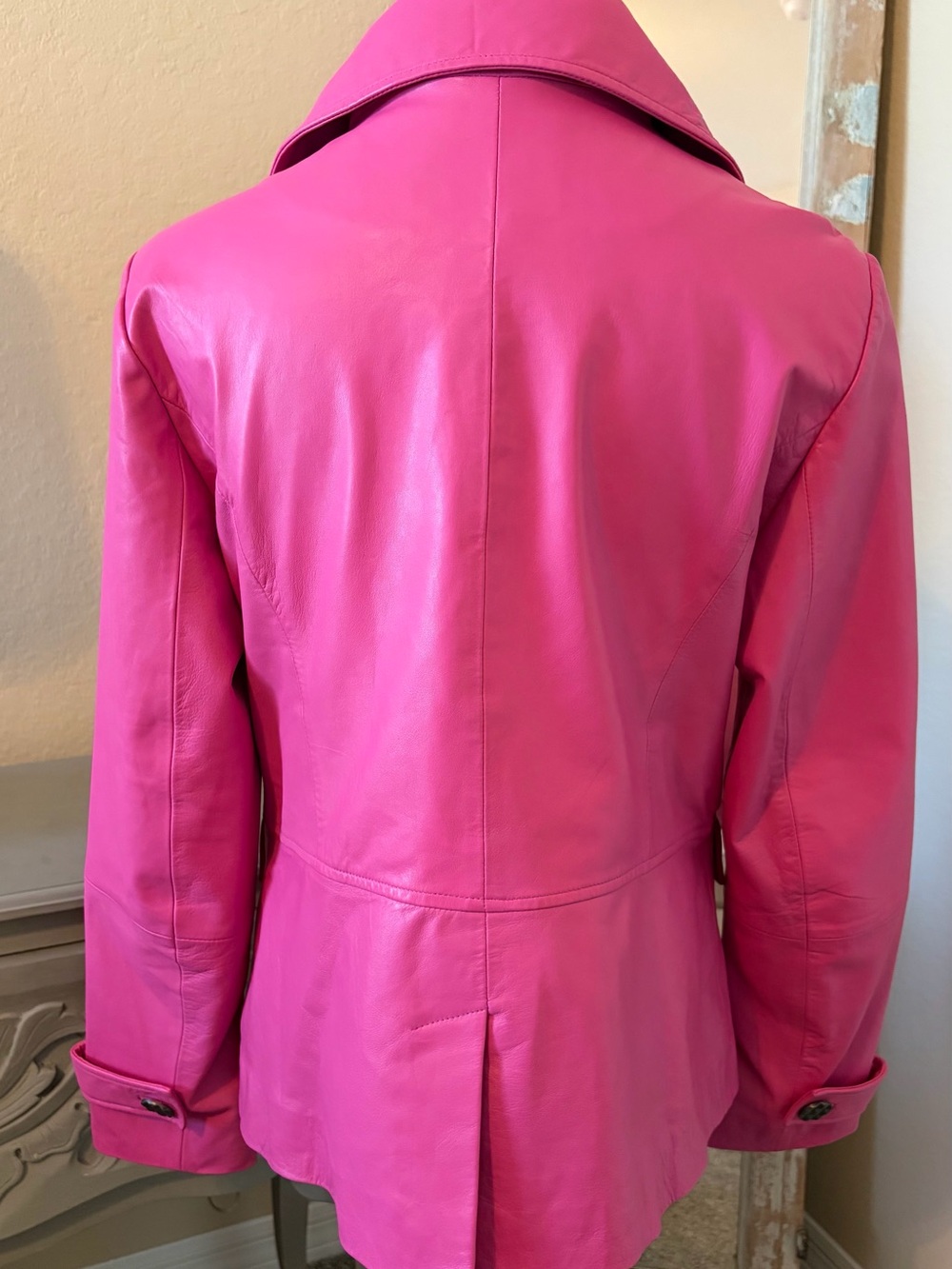 Bod and Christensen Hot Pink Leather Blazer Jacket - Women - Picture 4 of 4